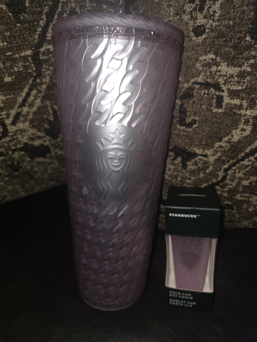 Starbucks Purple Textured Tumbler with Silver Siren Emblem
